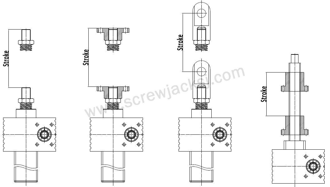 Screw Jack Travel Stroke   